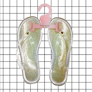 NWOT Kate Spade New York Glitter Gold Jelly Sandal